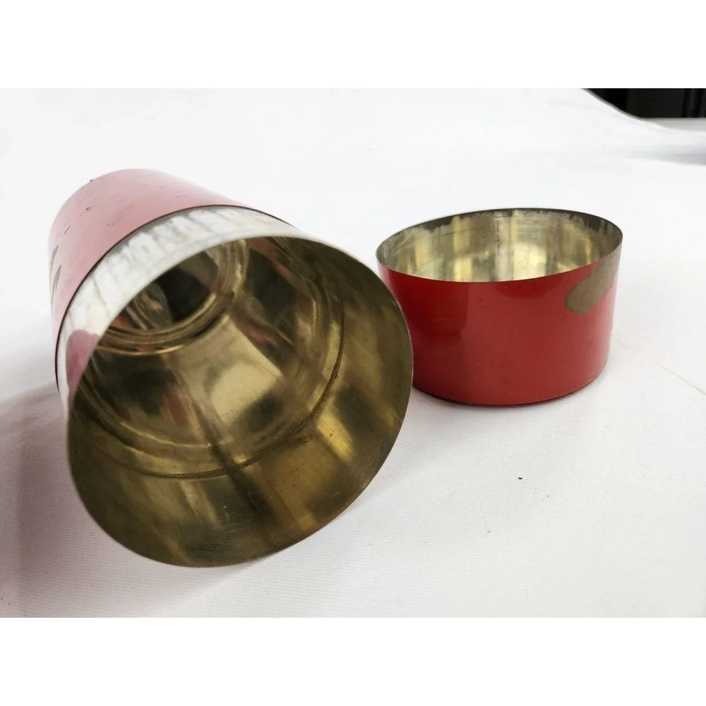 Vintage‎ Metal Nesting Canisters Set 3 Japanese Tole Tea Japan Red Hand Painted